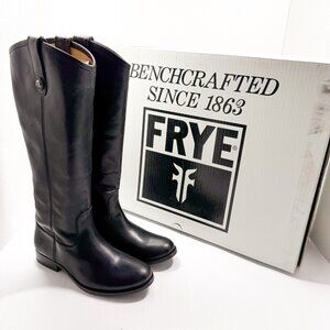 Frye Melissa Black Leather Riding Boots Women’s 5.5 Tall NIB Equestrian Classic
